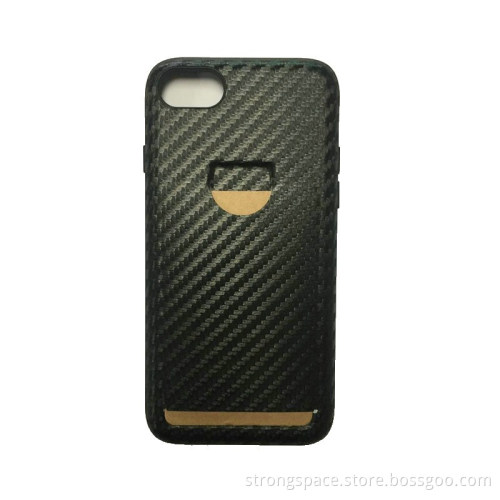 carbon fibre leather phone case with card slot for iPhone 7